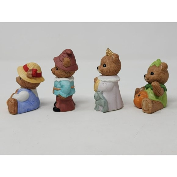 Vintage New Old Stock Homco Bears Fall/Halloween 4 Piece Miniature Figurines - Picture 3 of 12